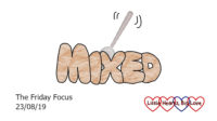 The word 'mixed' with a mixing spoon behind the "ix"