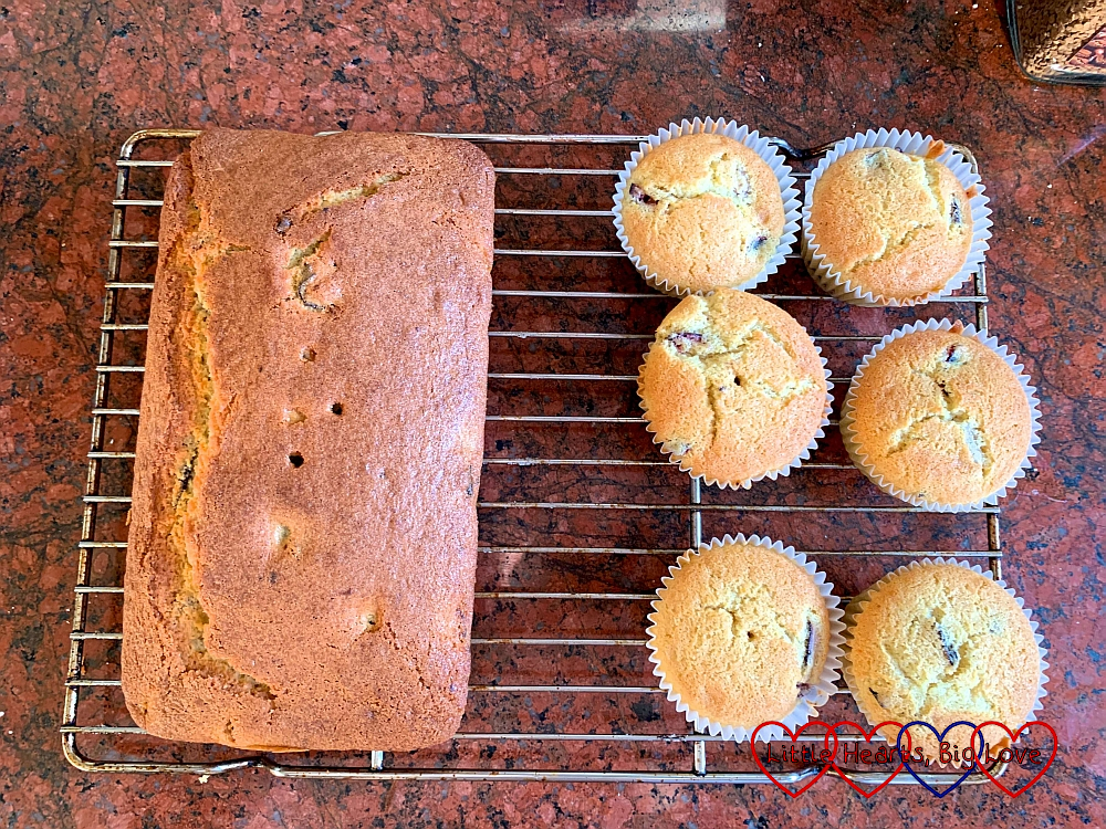 Plum loaf and plum muffins