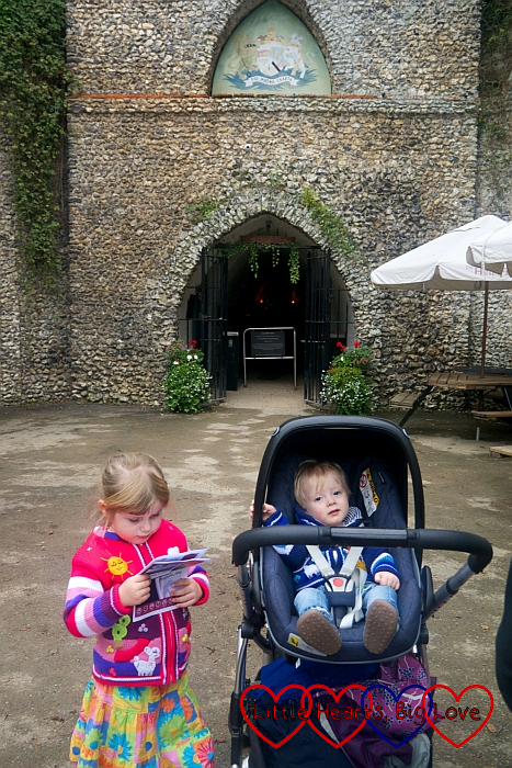 Sophie and Thomas outside the entrance to Hellfire Caves