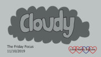 The word 'cloudy' in a grey cloud