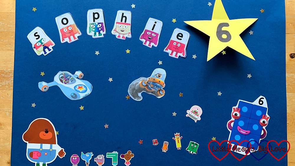 Sophie's CBeebies birthday card for her 6th birthday