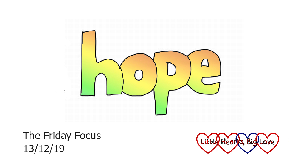 The word 'hope' in rainbow colours