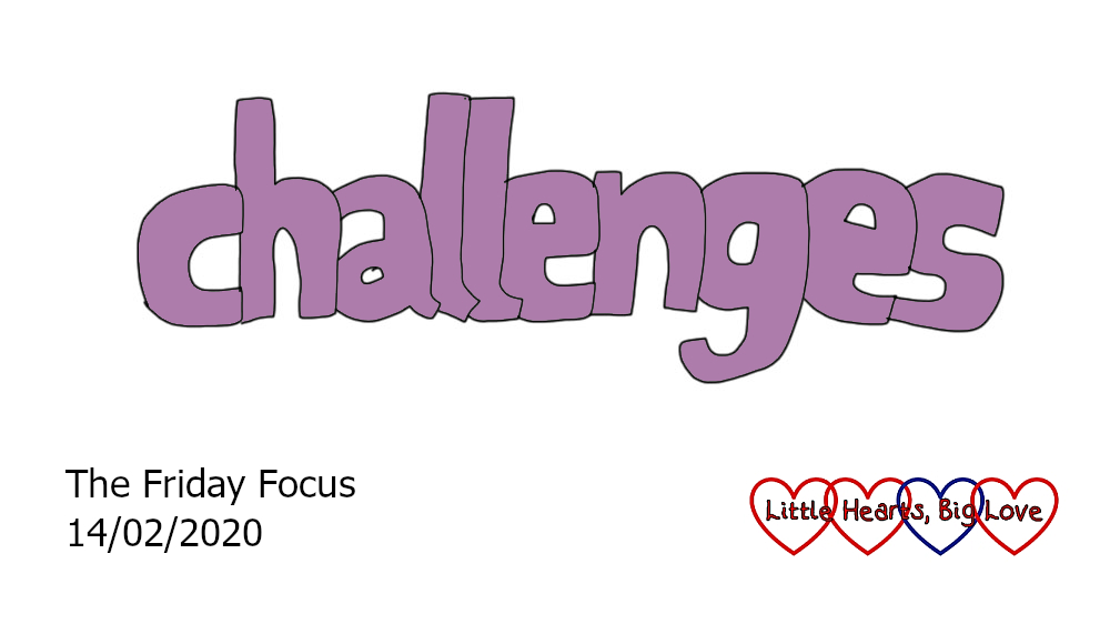 The word 'challenges' in purple