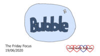 The word 'bubble' inside a drawing of a bubble