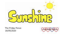 The word 'sunshine' in yellow with a sun above the 'e'