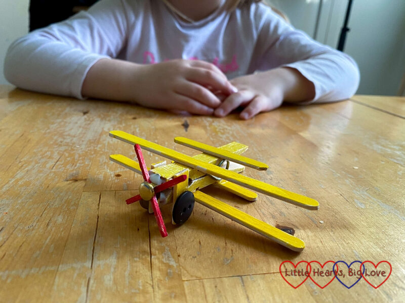 Crafting with kids clothespeg planes Little Hearts, Big Love