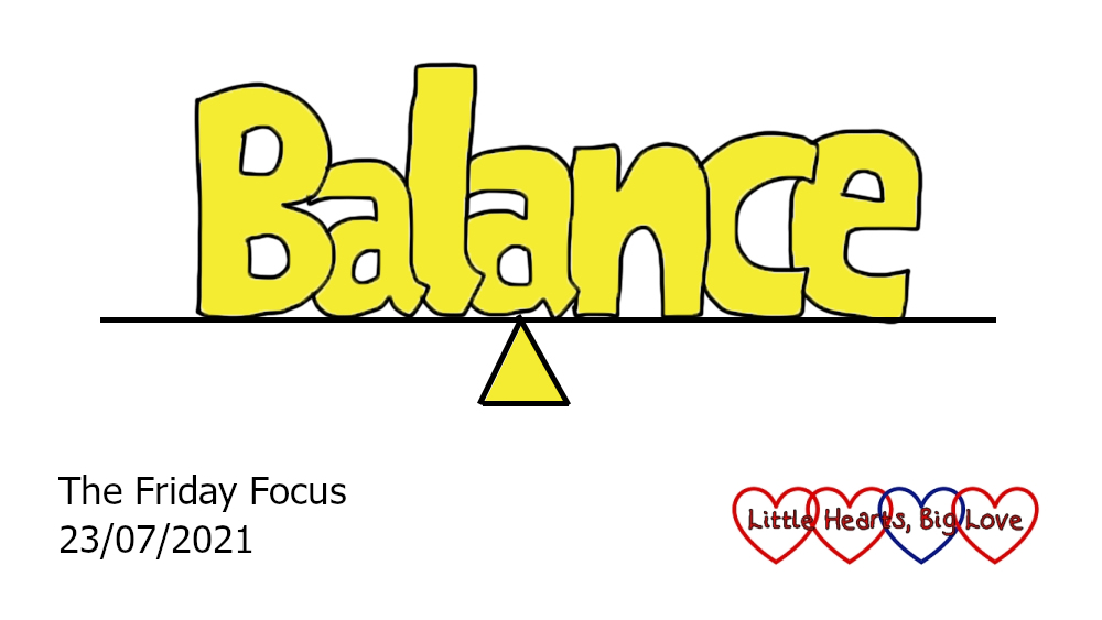 The word balance drawn balancing on a line