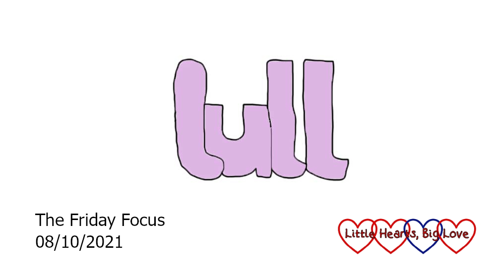 The word 'lull' in lilac text