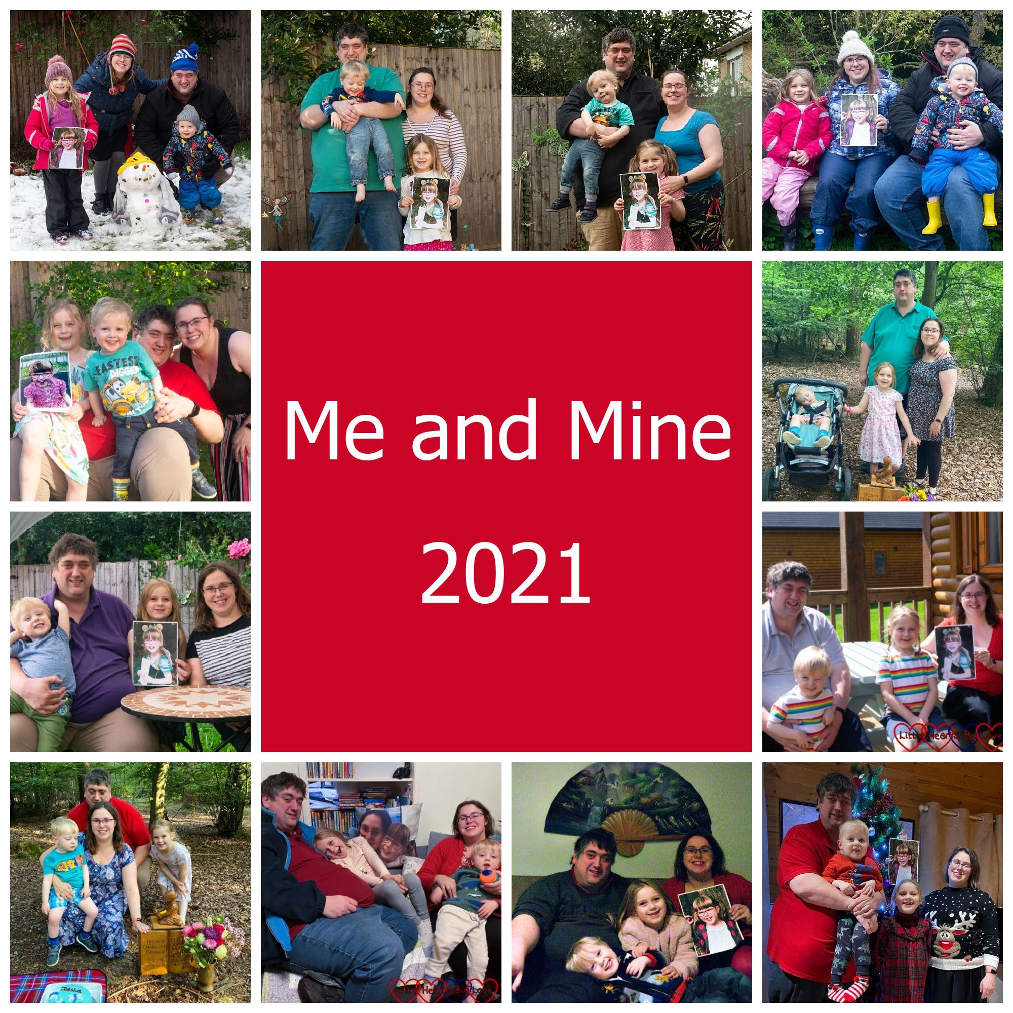 A collection of family photos for each month of the year - "Me and Mine 2021"