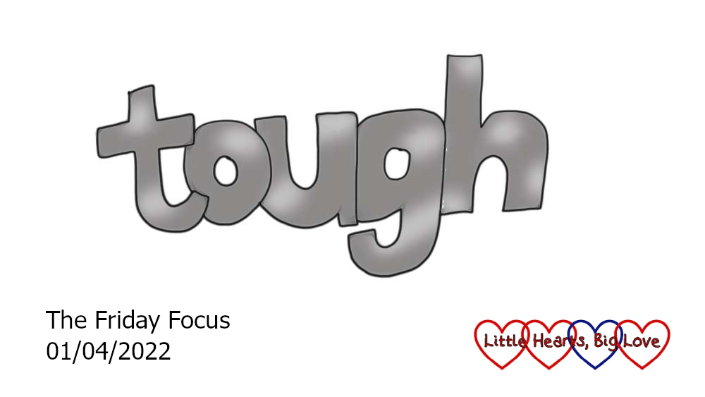 The word 'tough' in grey