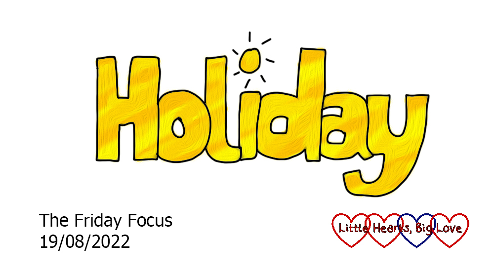 The word 'holiday' in yellow