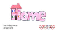 The word 'home' drawn with a house around the letter 'H'