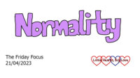 The word 'normality' in lilac