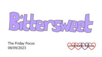The word "Bittersweet" in lilac bubble writing.