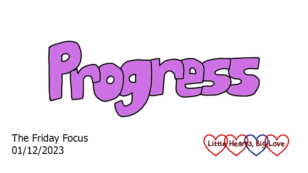 The word 'progress' in purple