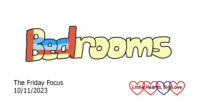 The word 'bedrooms' with a doodle of a bed over the 'bed'