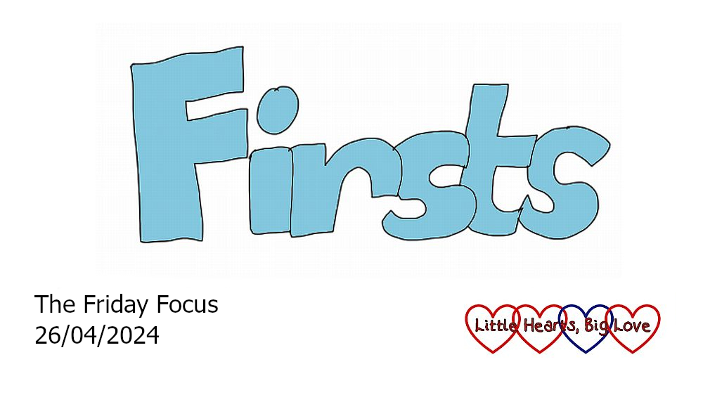 The word 'firsts' in blue bubble writing