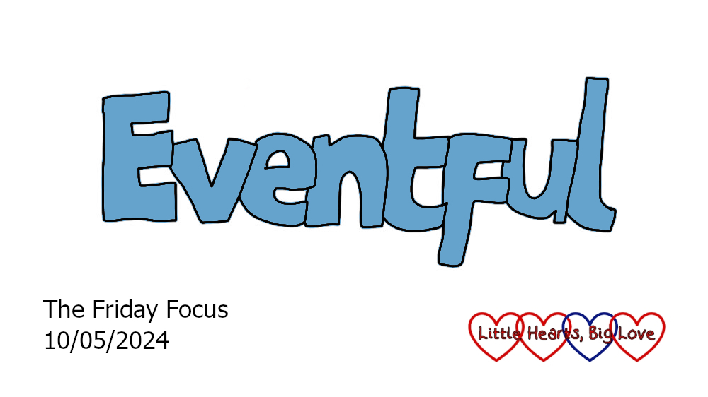 The word 'eventful' in blue bubble writing