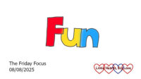 The word fun in red, yellow and blue bubble writing