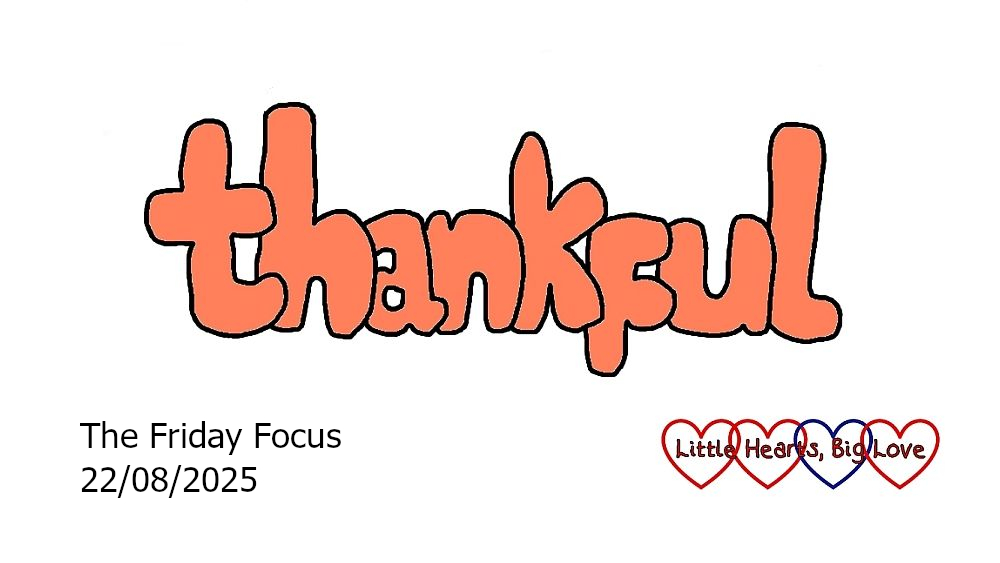 The word 'thankful' in orange bubble writing