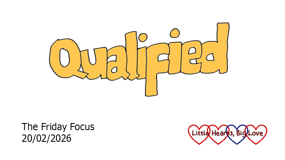 The word 'qualified' in gold bubble writing