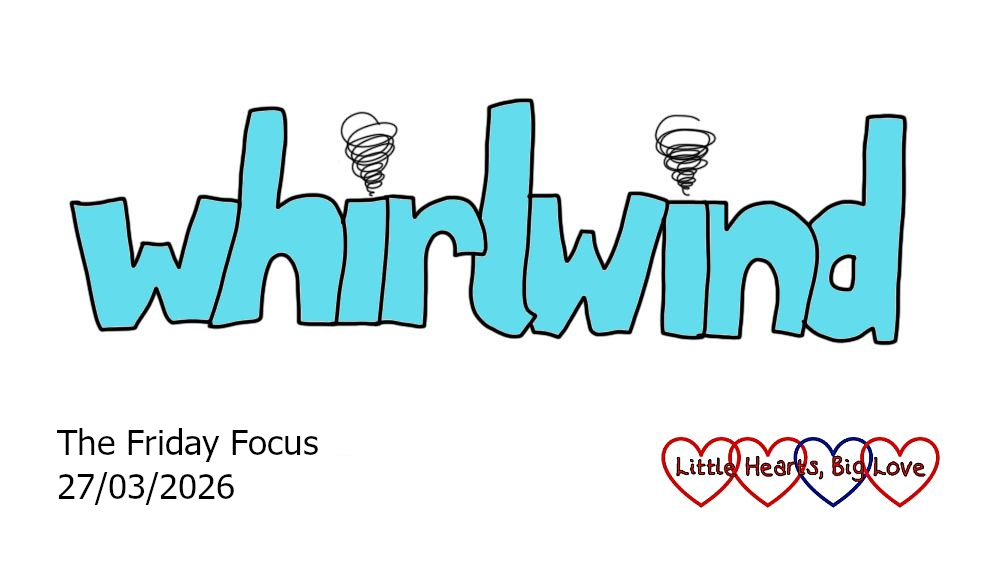 The word 'whirlwind' in blue bubble writing with doodles of whirlwinds over the two 'i's