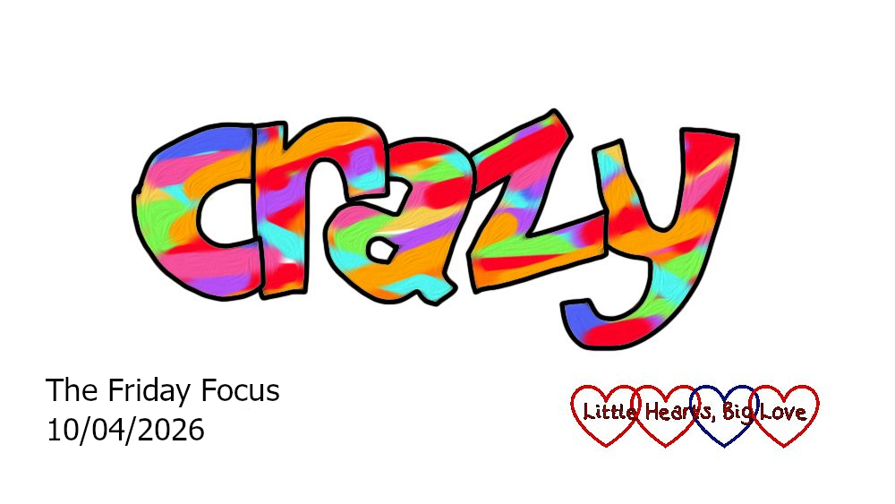 The word crazy in multicoloured bubble writing