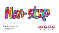 The words 'non-stop' in colourful bubble writing