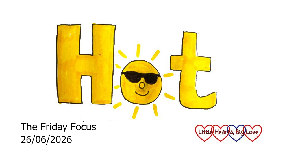 The word 'hot' in yellow bubble writing with a sun wearing shades forming the 'o'