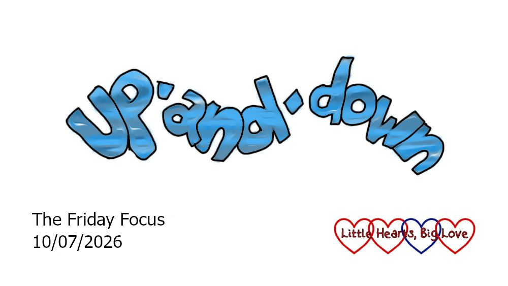 The words 'up-and-down' in wavy bubble writing
