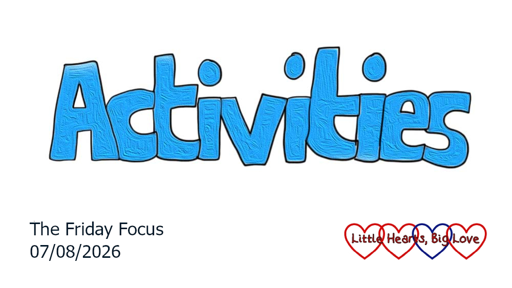The word 'activities' in blue bubble writing