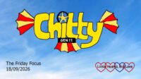 The word 'Chitty' with wings, a steering wheel and a 'Gen 11' numberplate