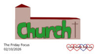 The word 'church' in green bubble writing inside a doodle of a church